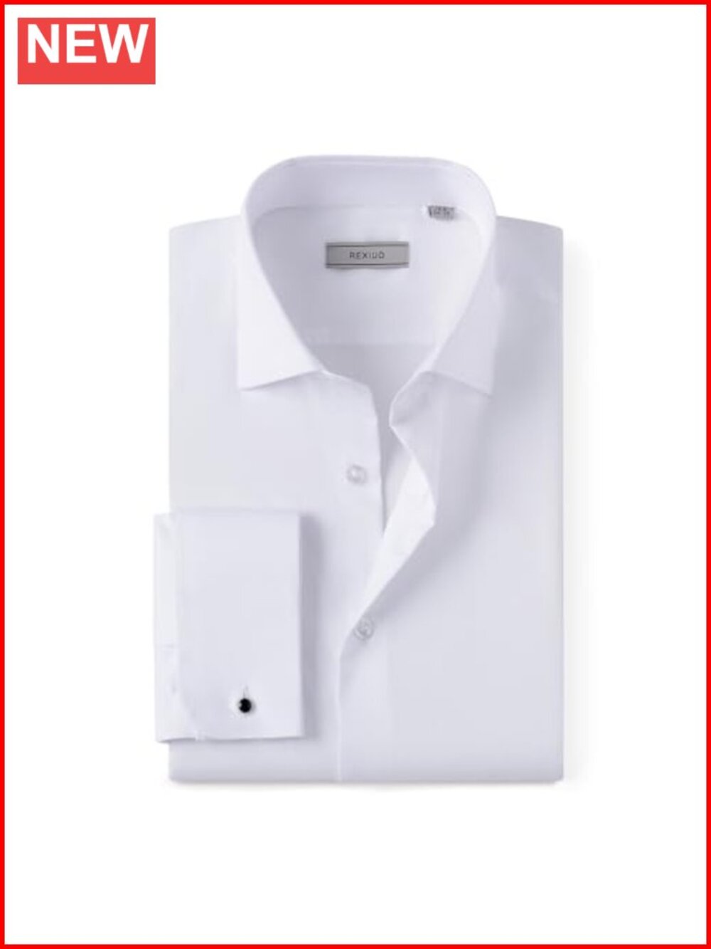 French Cuff Dress Shirt Stretch Windsor Collar Removable Stays Long Sleeve Solid